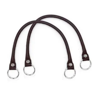 Asas Circle Ecopiel Reforzadas con Anillos Plateados 43cm 2pz Marrón
