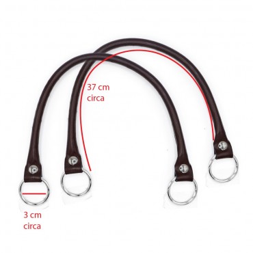 Pair of Circle handles in Ecopelle for crochet creations Brown | Tessiland