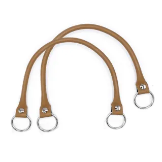 Manches Circle en Similicuir Renforcées avec Anneaux Argent 43cm 2pcs Beige