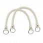 Pair of Circle handles in Ecopelle for crochet creations Cream | Tessiland