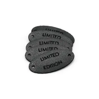 Étiquettes faites à la main ÉDITION LIMITÉE forme ovale 5pcs Titanium