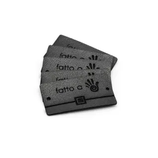 Etiquetas hechas a mano HECHO A MANO forma Pochette 5pz Titanium