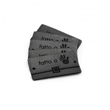 Targhette Handmade ecopelle Pochette Titanium 5 pz