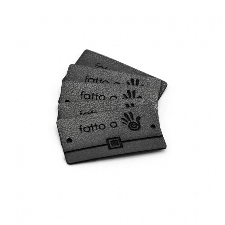 Targhette Handmade ecopelle Pochette Titanium 5 pz