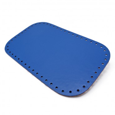 Fondo borsa 28X18 ovale in ecopelle made in Italy Bluette