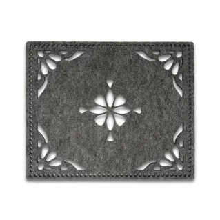 Patella cuadrada de fieltro cortada a láser para bolsos 22x18cm Gris