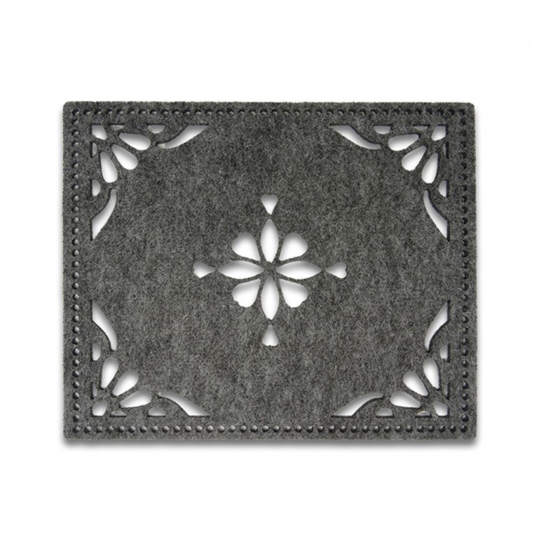 Patella square in feltro taglio laser per borse 22x18cm