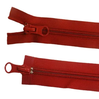 Fermeture éclair rouge double curseur 54 cm | Tessiland
