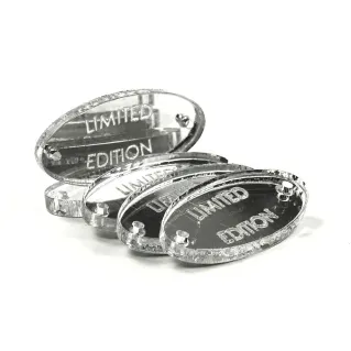Etiquetas handmade EDICIÓN LIMITADA forma ovalada 5pz Argento