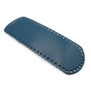 Fond de sac oval en simili cuir made in Italy Navy