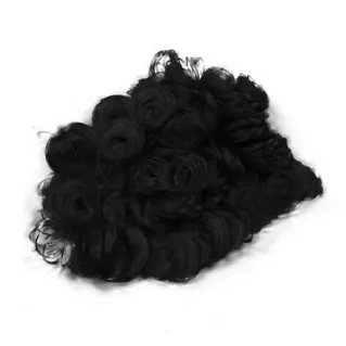 Perruque cheveux pour poupees et amigurumi Noir