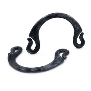 Pipoca Handles in Marble Effect Resin for Bags Black