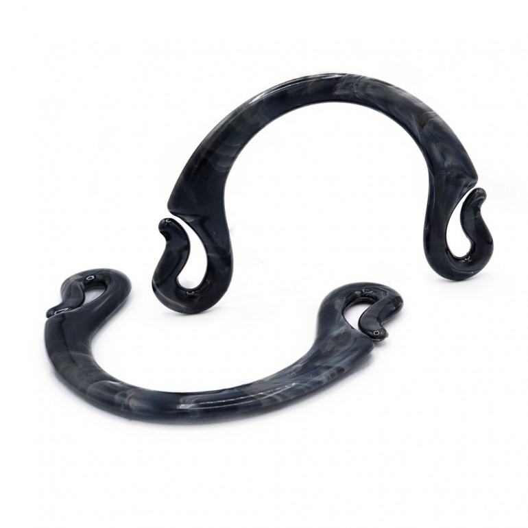 Manici Pipoca in resina effetto marmorizzato per borse