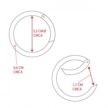 Carabiners Gold Ring 35 mm 2 pcs for crochet bags | Tessiland