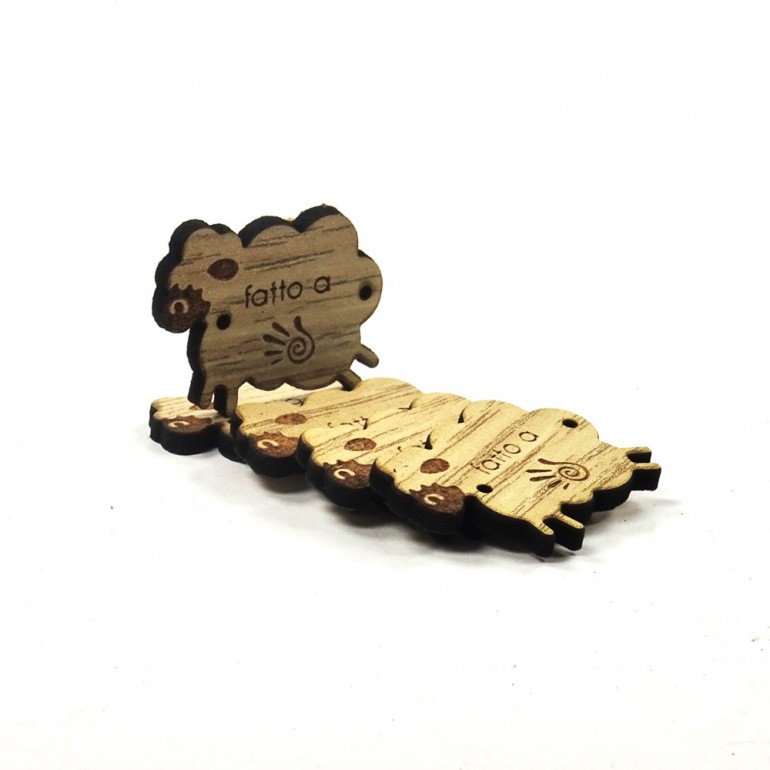 Handmade Label - Pressed Wood - Little sheep-5 pcs