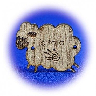 Handmade Label - Pressed Wood - Little sheep-5 pcs