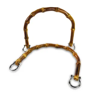 Asas de Bambú Carbonizado con Anillos Horizontales para Bolsas 2 pz Nikel