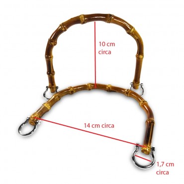 Manijas de bambú carbonizadas Nikel para bolsos de ganchillo | Tessiland