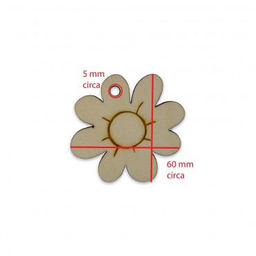 TL104 Flor decoración de madera grabada con láser