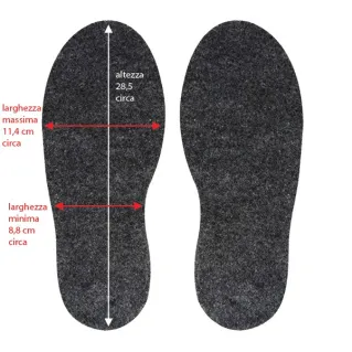 Semelles en feutre pour chaussons adulte base 3 mm faciles à coudre Gris
