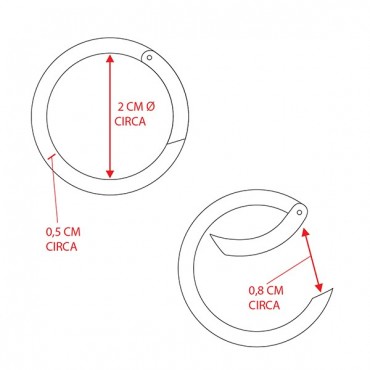 Carabiners Gold Ring 18 mm 2 pcs for crochet bags | Tessiland