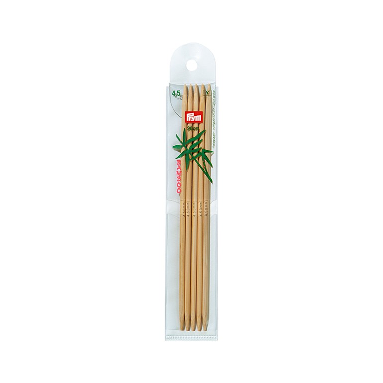 P-221215-Double-pointed knitting needles-bamboo-20 cm-N.4.5