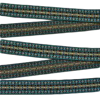 Decorative Patterned Elastic Tape for Belts and Applications 25mm Turchese