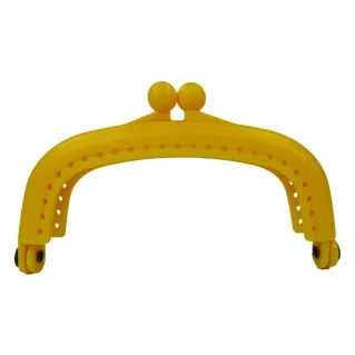 Modern Rectangular Clasp Closure in Plastic for Coin Purses Yellow