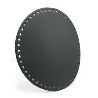 Fond de sac circulaire en simili cuir 23 cm fabriqué en Italie Gris