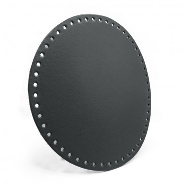 Fondo borsa 23cm circolare in ecopelle made in Italy Grigio