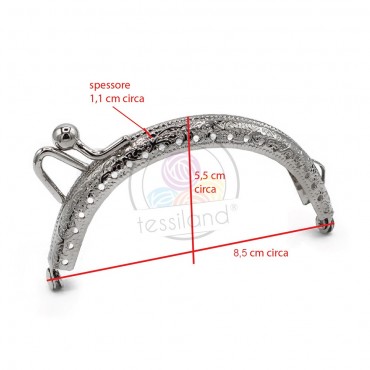 Boquilla para bolso Chic cm 8,5x7 Plata