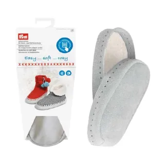 Suelas para pantuflas con interior cálido efecto pelaje Gris