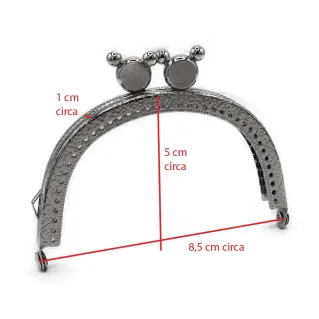 Chiusura clic clac Bear argento 8,5 cm | Tessiland