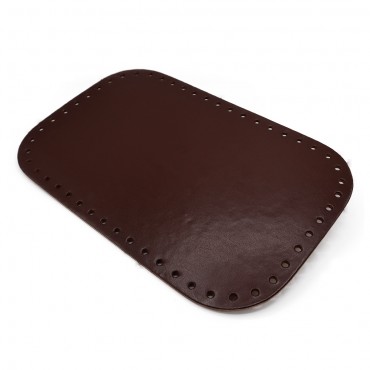 Eco Leather Bag Bottom 28x18 with Rounded Corner Brown | Tessiland