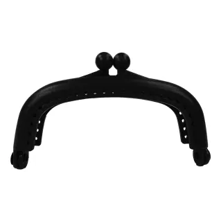 Cierre clic clac Modern rectangular de plástico para monederos Negro
