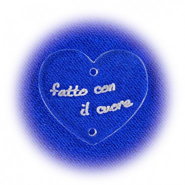 Targhette Handmade Plexi Trasparente disegno Cuore-5 pz