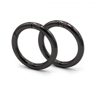 Carabiners Gunmetal gray Ring 40 mm 2 pcs for crochet bags | Tessiland