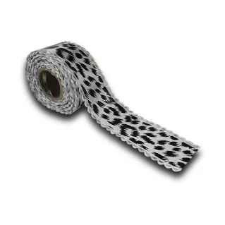 Cinta de algodón decorada de 30 mm para decoraciones y lazos de 5 m Blanco
