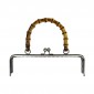 Chiusura clic clac Medium con manico in bamboo per borse