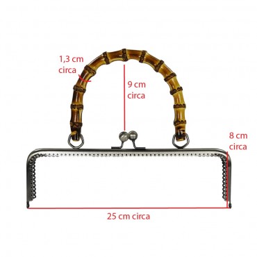 Clic Clac Bamboo cm 25 x 8  Medium Argento