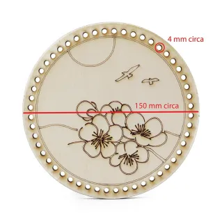 Fond Nelumbo en bois 15 cm pour sacs | Tessiland