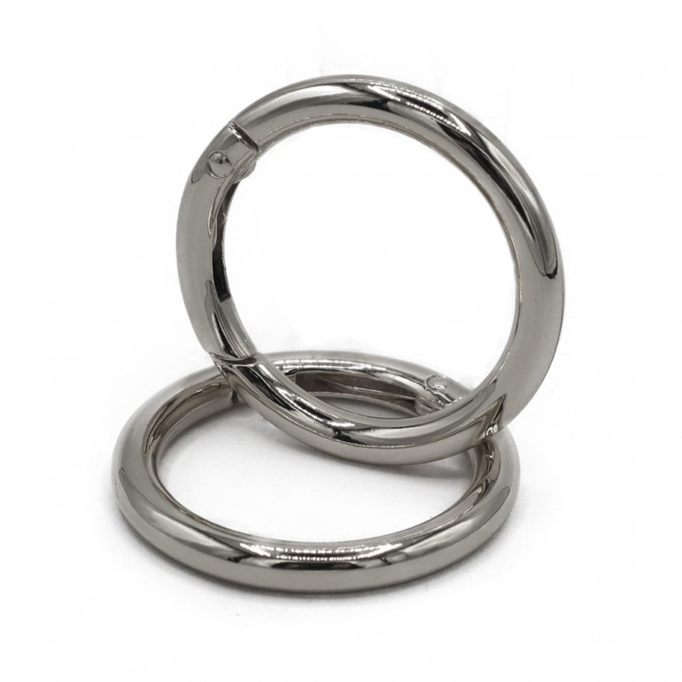 Carabiners Silver Ring 35 mm 2 pcs for crochet bags | Tessiland