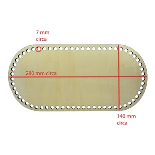 28x14 cm Wooden Oval Base for Bags and Home Decor | Tessiland