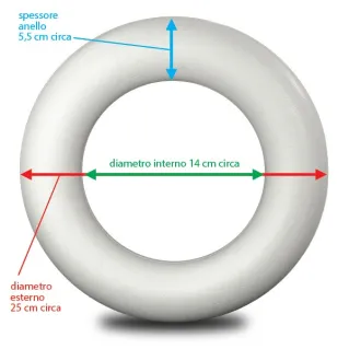 High-Density Polystyrene Ring for Handmade Creations White