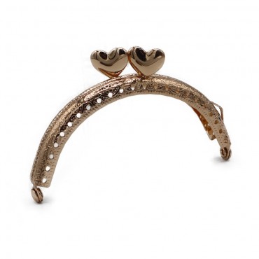 Chiusura clic clac Heart ad arco 8,5cm per portamonete Oro