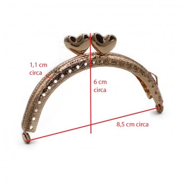 Clic clac Heart cm 8,5x7 Or