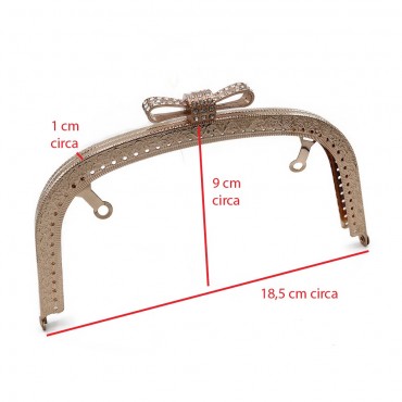 Clic clac Swarowsky cm 18,5 x 9 Or rose