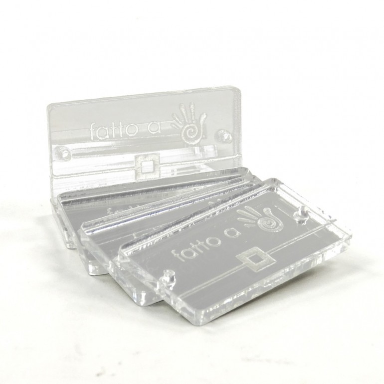 Etiqueta Handmade Plexi Transparente dibujo Pochette-5 pz