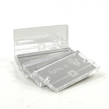 Etiqueta Handmade Plexi Transparente dibujo Pochette-5 pz