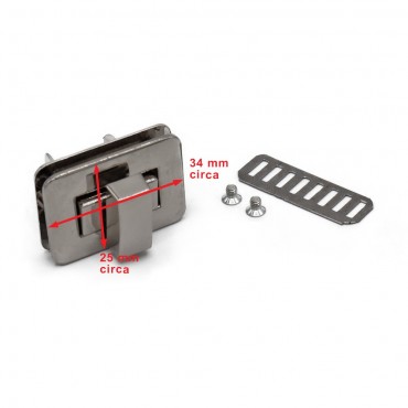 Turn clasp - square - Silver